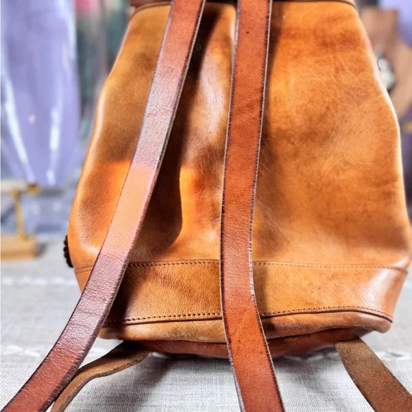 Classic Tan Leather Fringe Backpack Unbranded - Picture 5 of 12